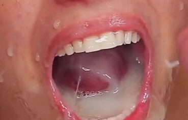 Close up cum swallow